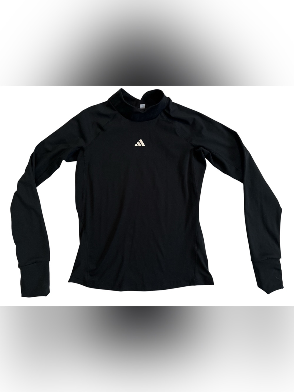 Adidas Black Mock Neck Performance Long Sleeve Top | Thumbholes | Women’s Med